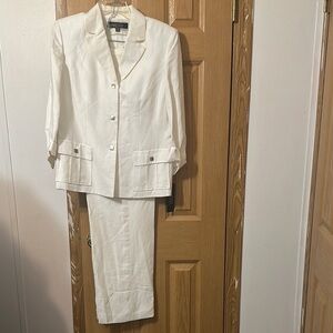 White Two-Piece Suit Set